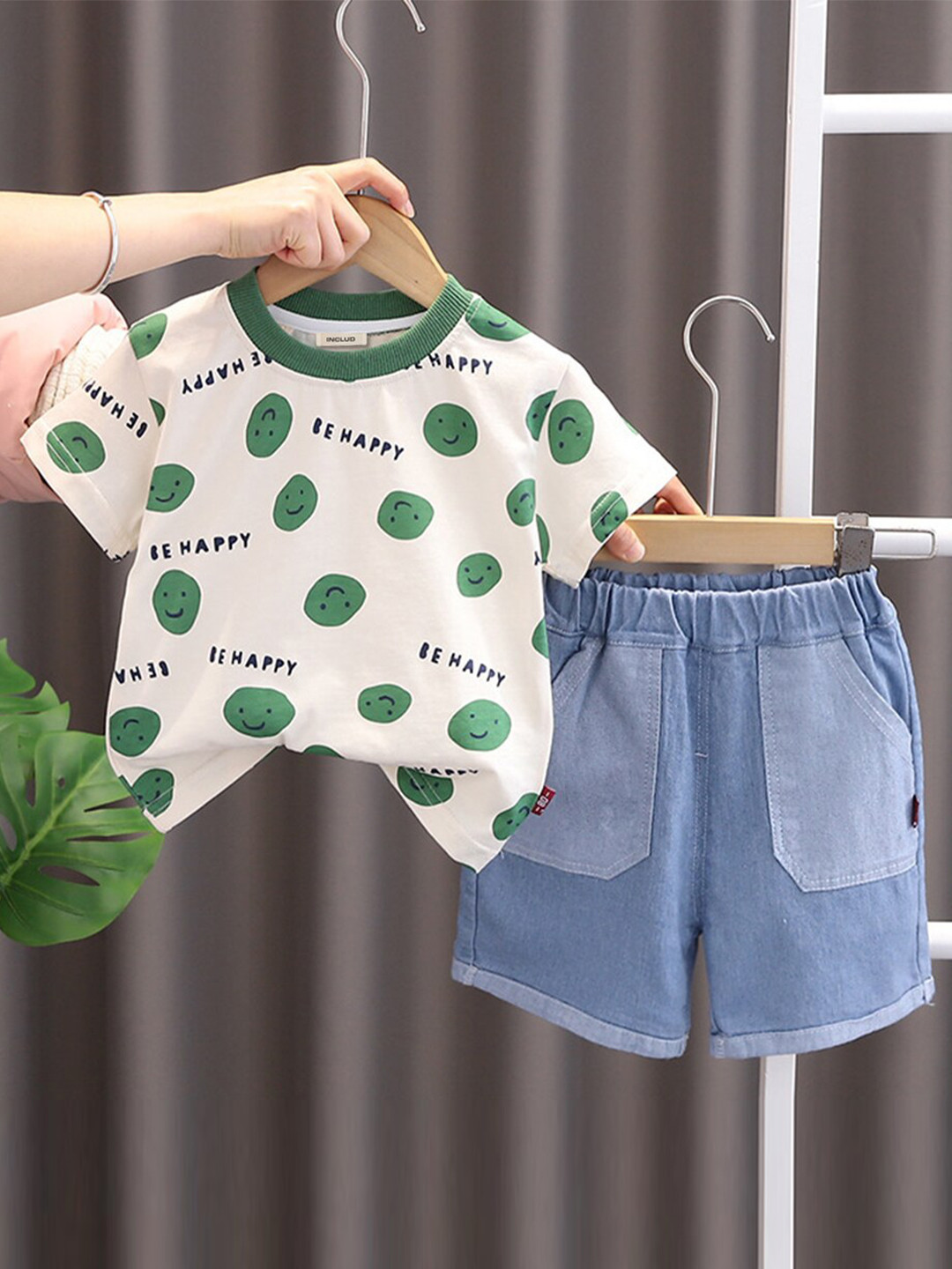 

INCLUD Boys Printed T-shirt with Shorts, Green