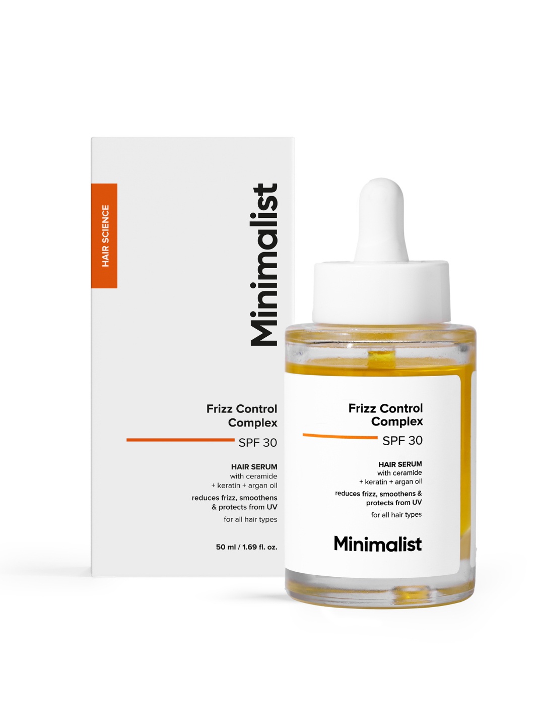 

Minimalist Frizz Control Complex SPF 30 Hair Serum - 50ml, White