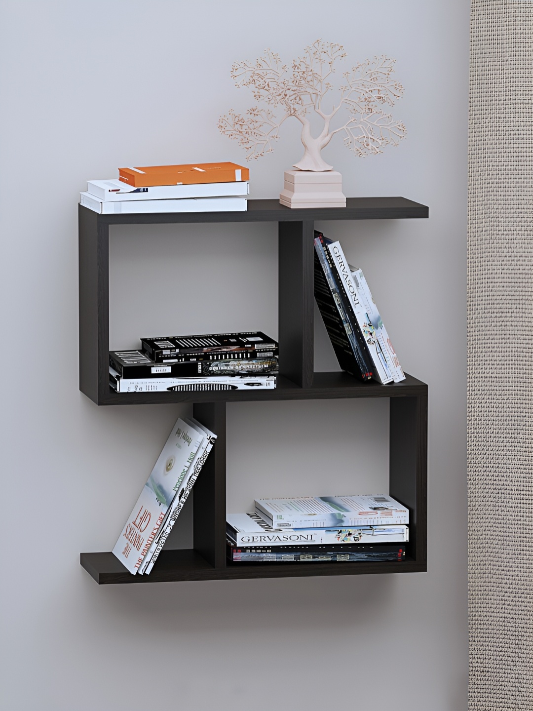 

RANDOM Coffee Brown Wooden Wall Shelf