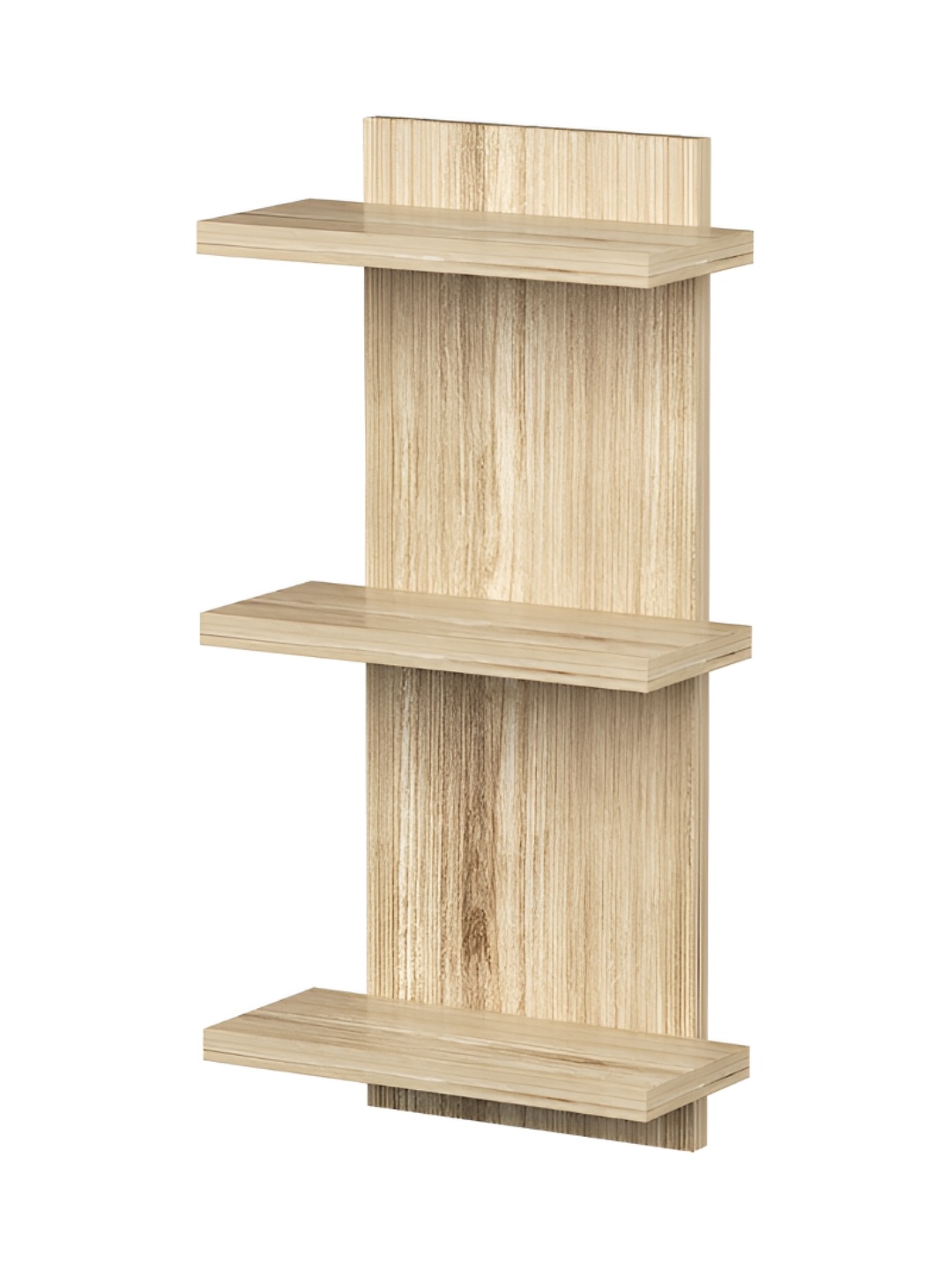 

RANDOM Beige Textured Wooden Basic Wall Shelf