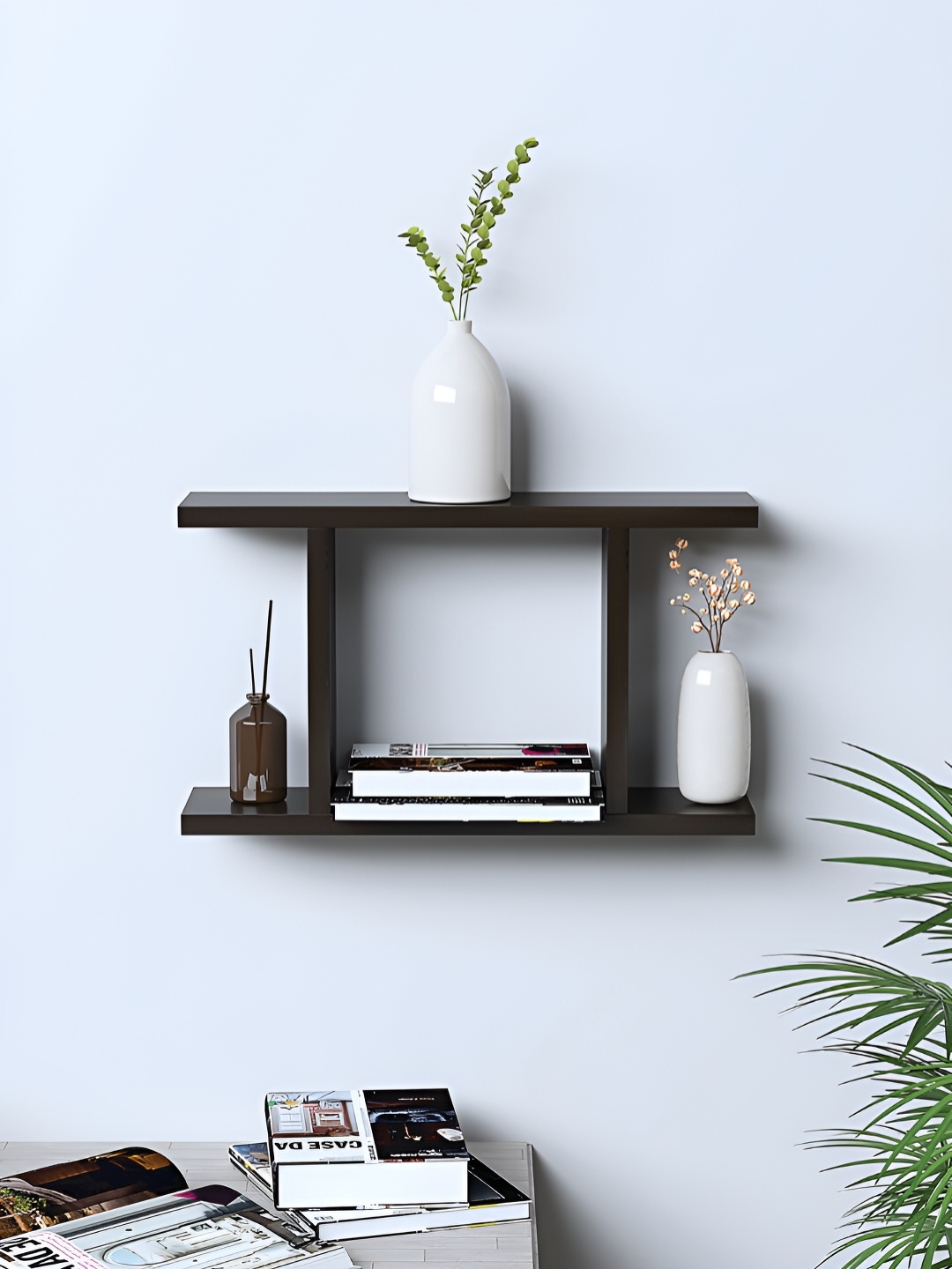 

RANDOM Maroon Wooden Basic Wall Shelf