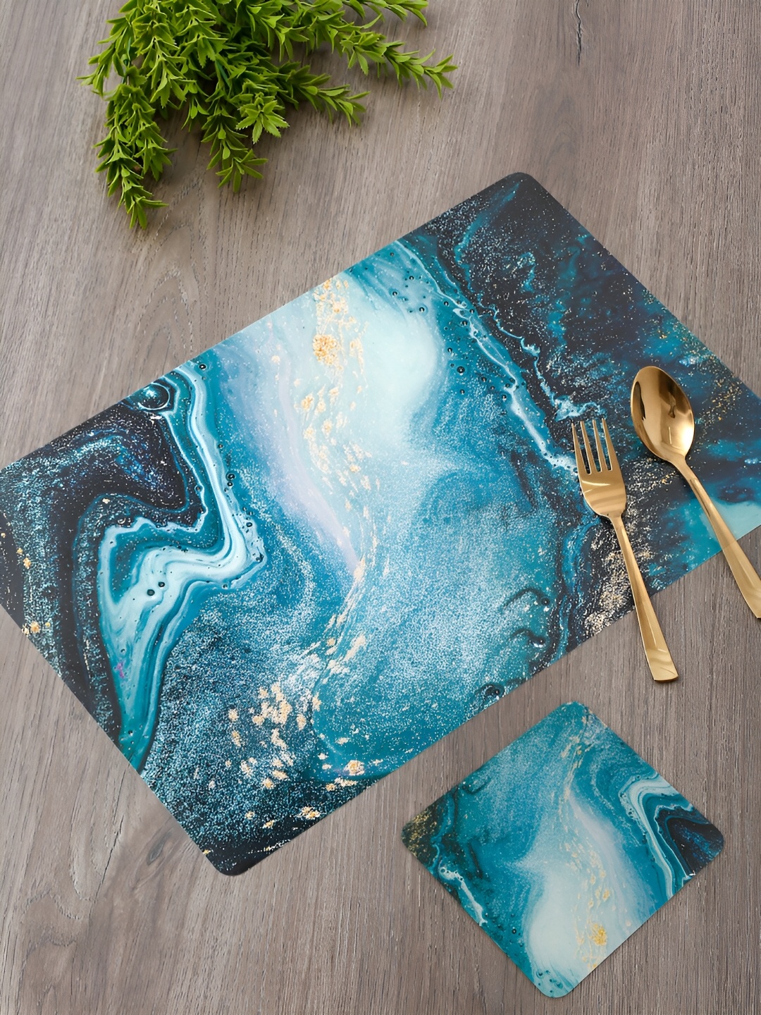 

Aura Blue & White 12 Pieces HD Printed Rectangle Table Placemats