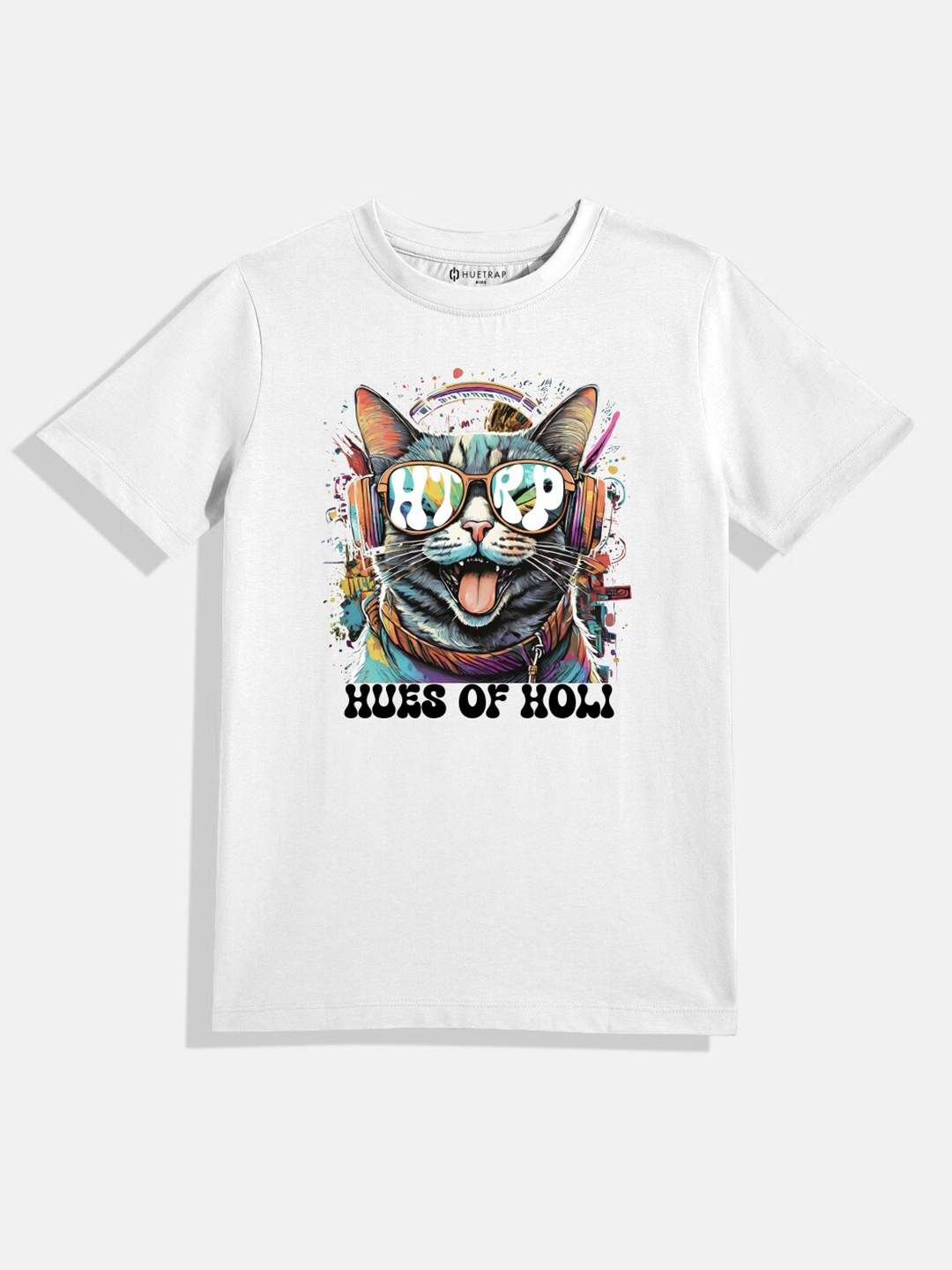 

Huetrap Boys Graphic Printed Cotton T-shirt, White