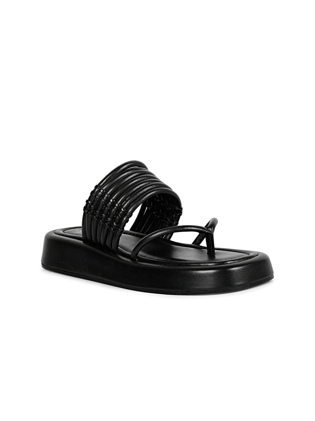 

Saint G Textured Leather Flatform Heels, Black