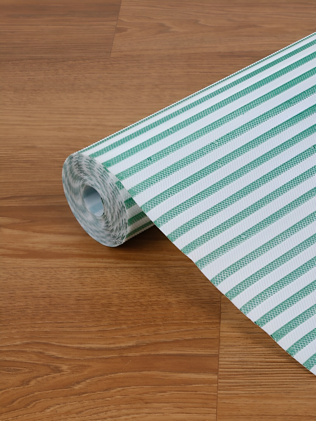 

Aura Green Striped Water Resistant Shelf Liner Roll Organiser