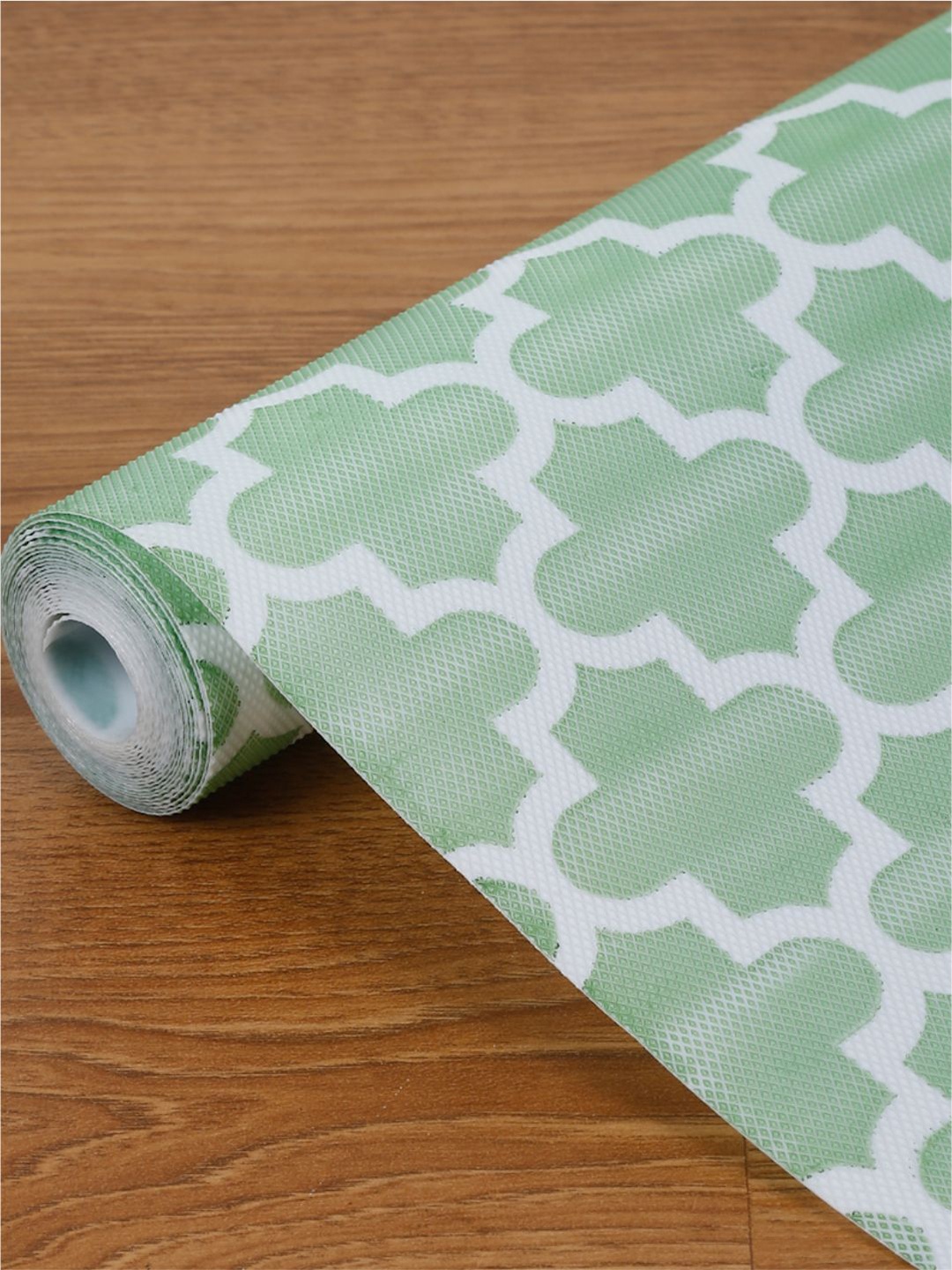 

DREAM WEAVERZ Green & White Printed Water Resistant Shelf Liner Organiser