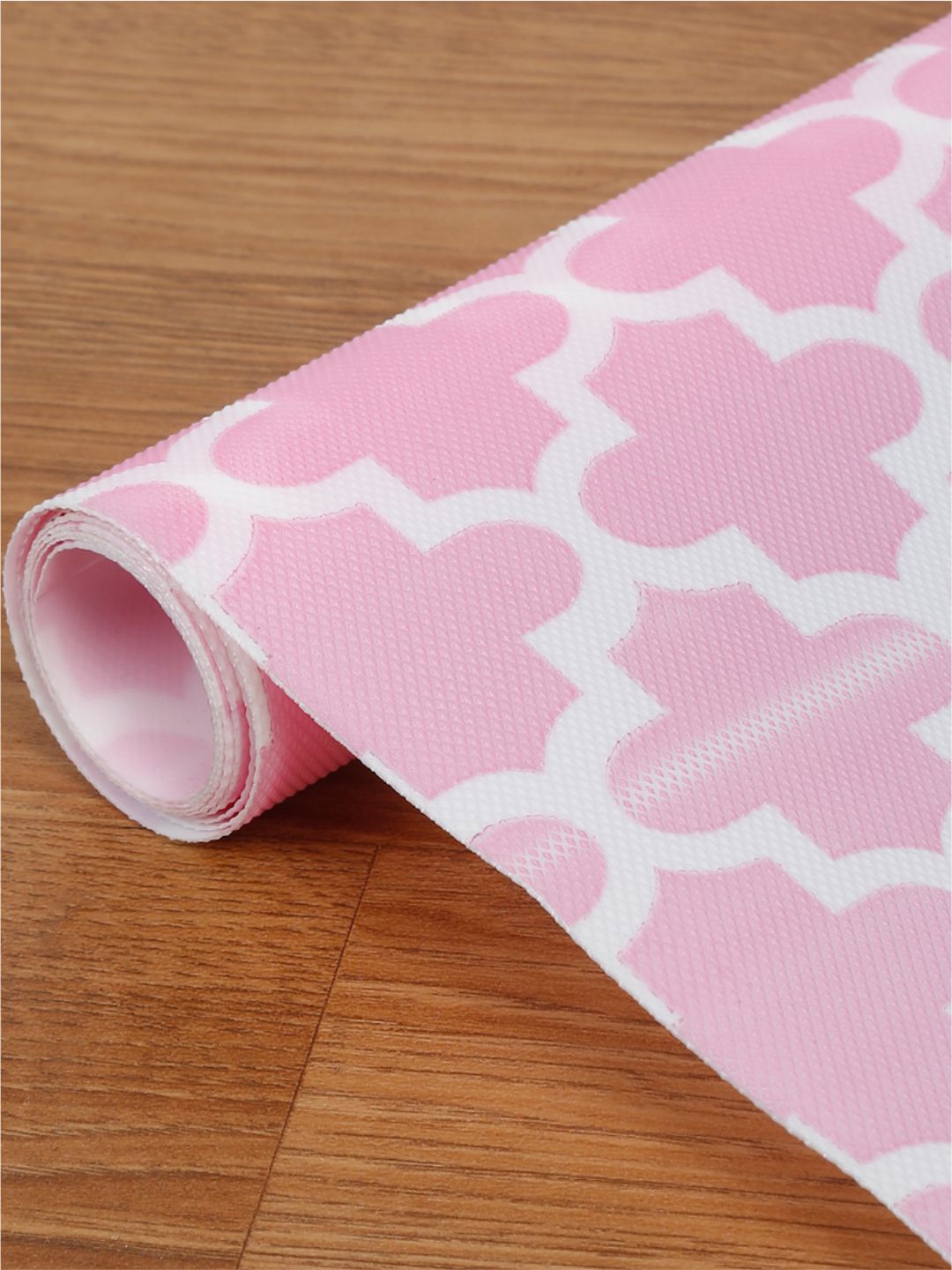 

DREAM WEAVERZ Pink & White Printed Water Resistant Shelf Liner Organiser
