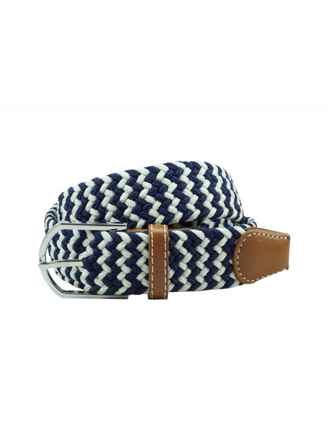 

The Tie Hub Men Braided Stretchable Casual Elasticated Belt, Blue