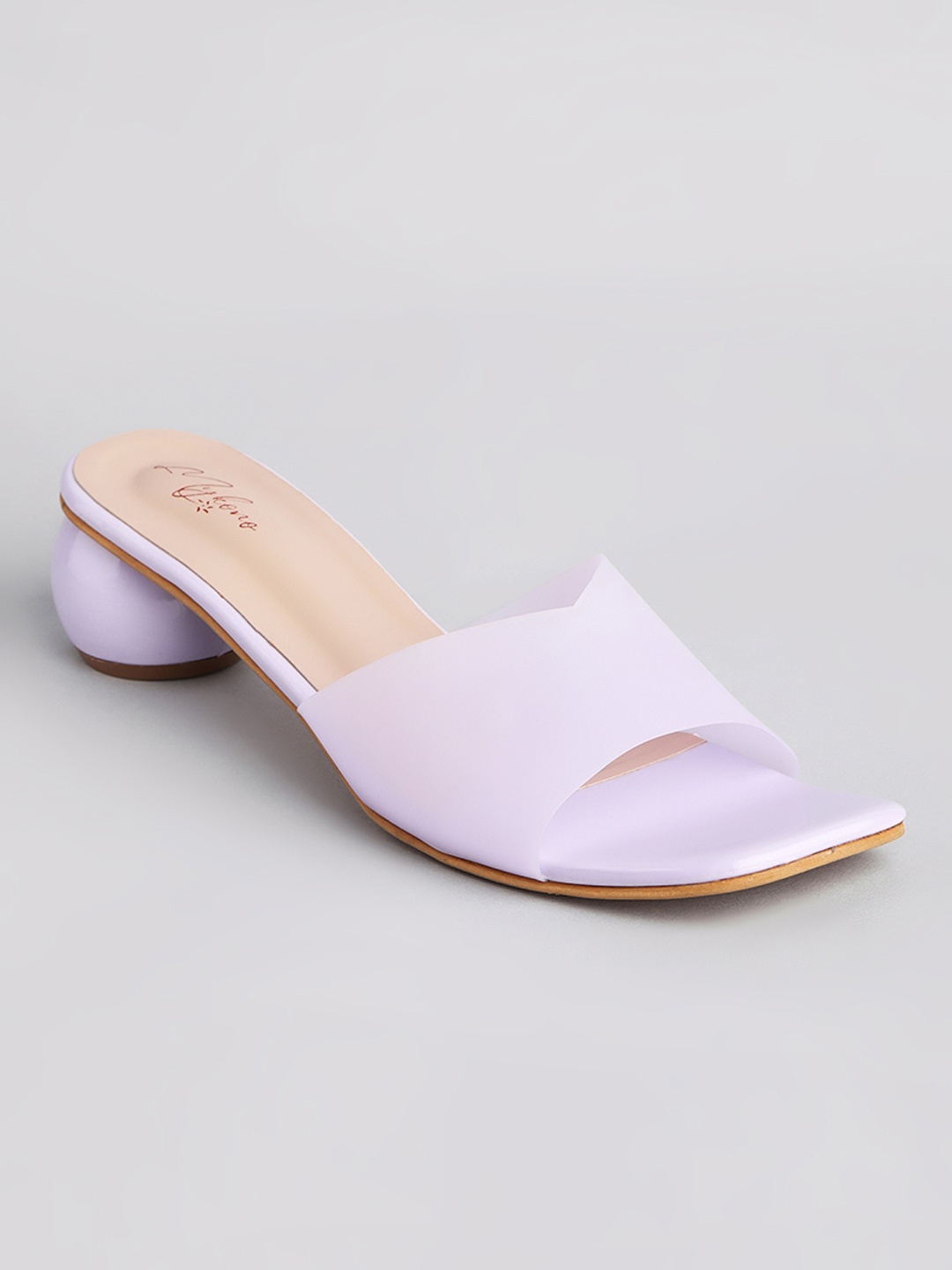 

Mykono Open Toe Block Heels, Lavender