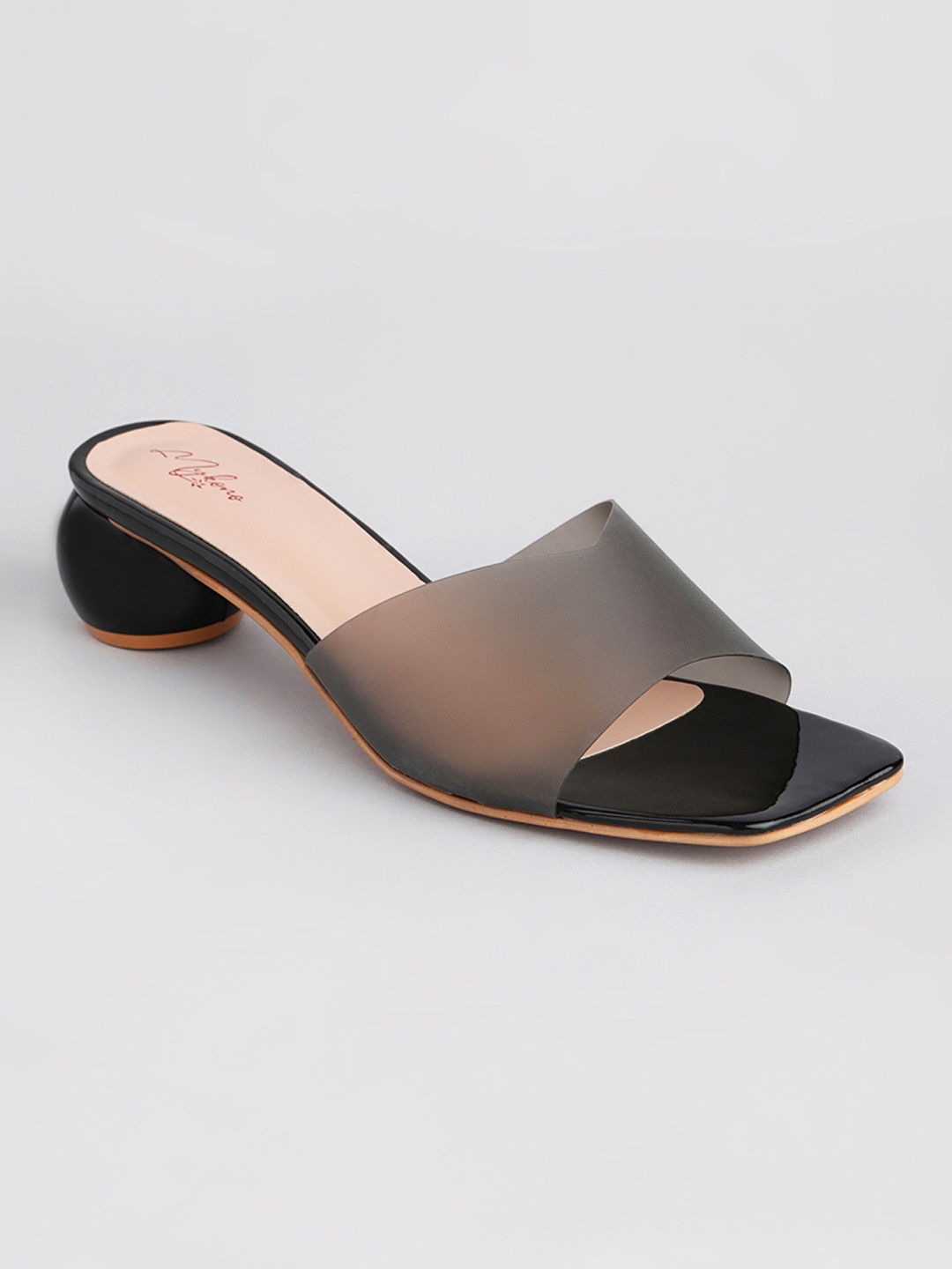 

Mykono Open Toe Block Heels, Black