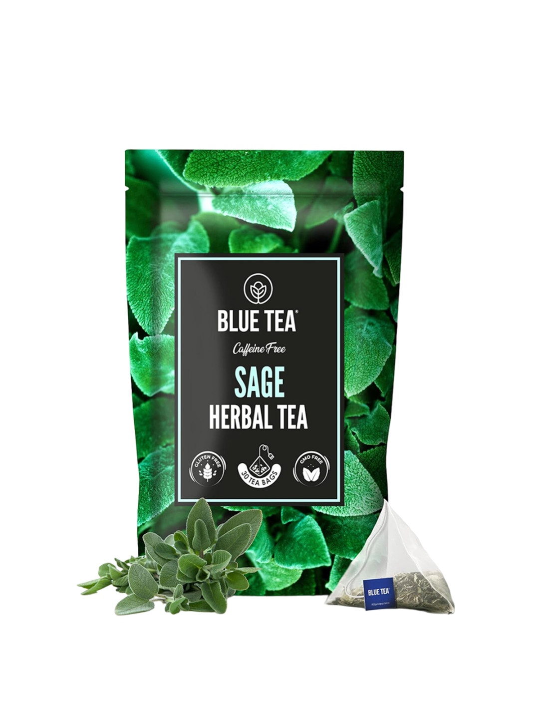 

BLUE TEA Sage Herbal Tea - 30 Tea Bags, Green