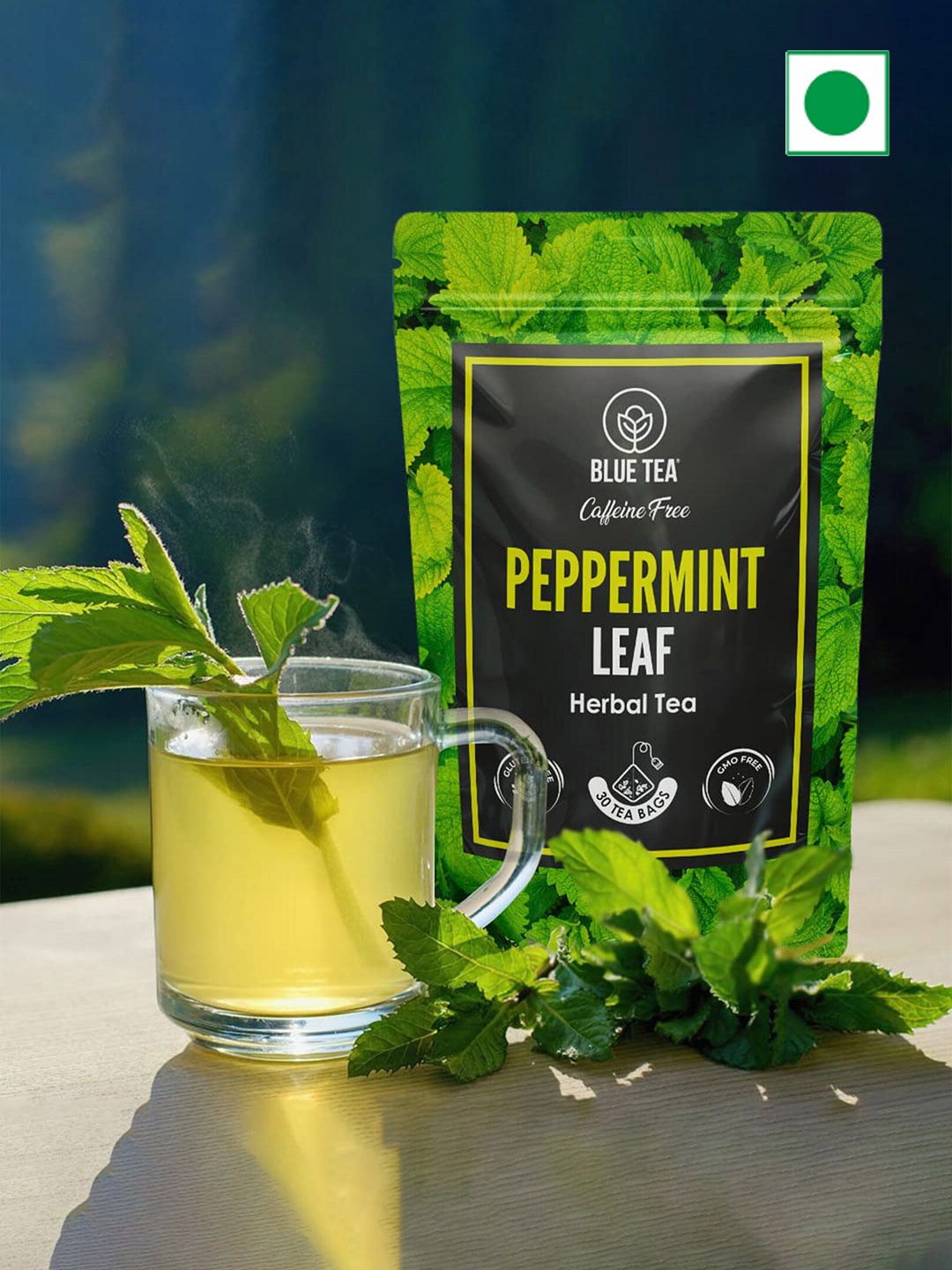 

BLUE TEA Peppermint Herbal Tea- 30 Bags, Yellow