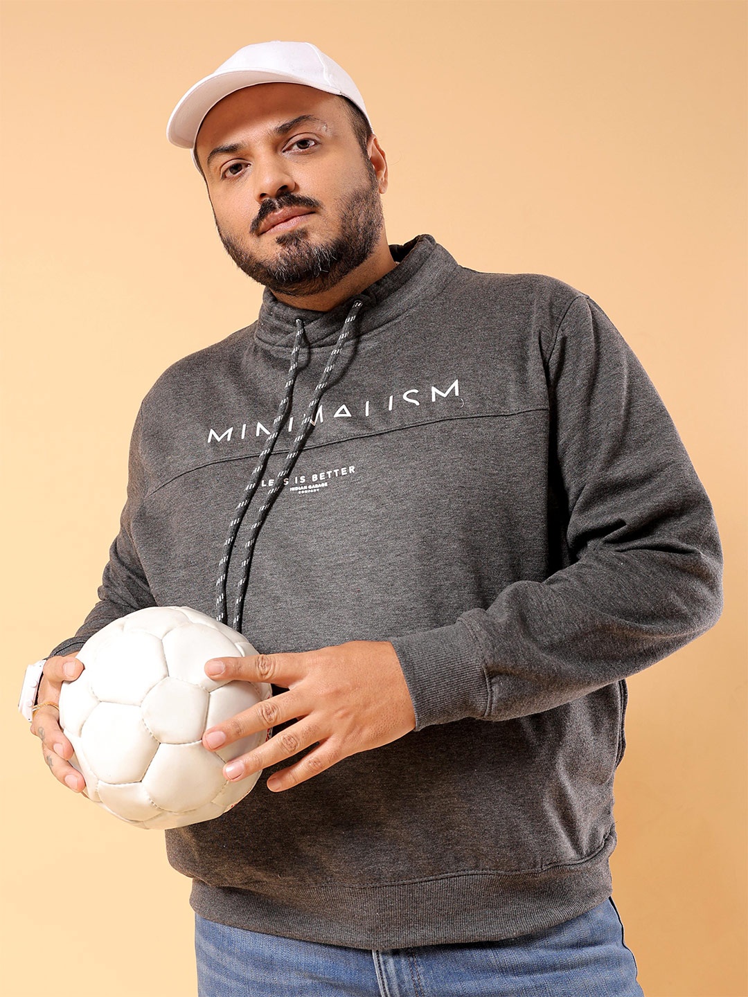 

Hardsoda by The Indian Garage Co Plus Size Typography Printed Pullover Sweatshirt, Charcoal