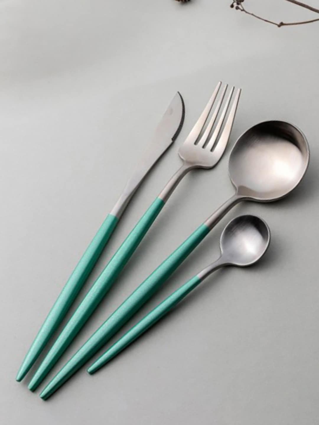 

UniKart Green 4 Pieces Stainless Steel Cutlery Set