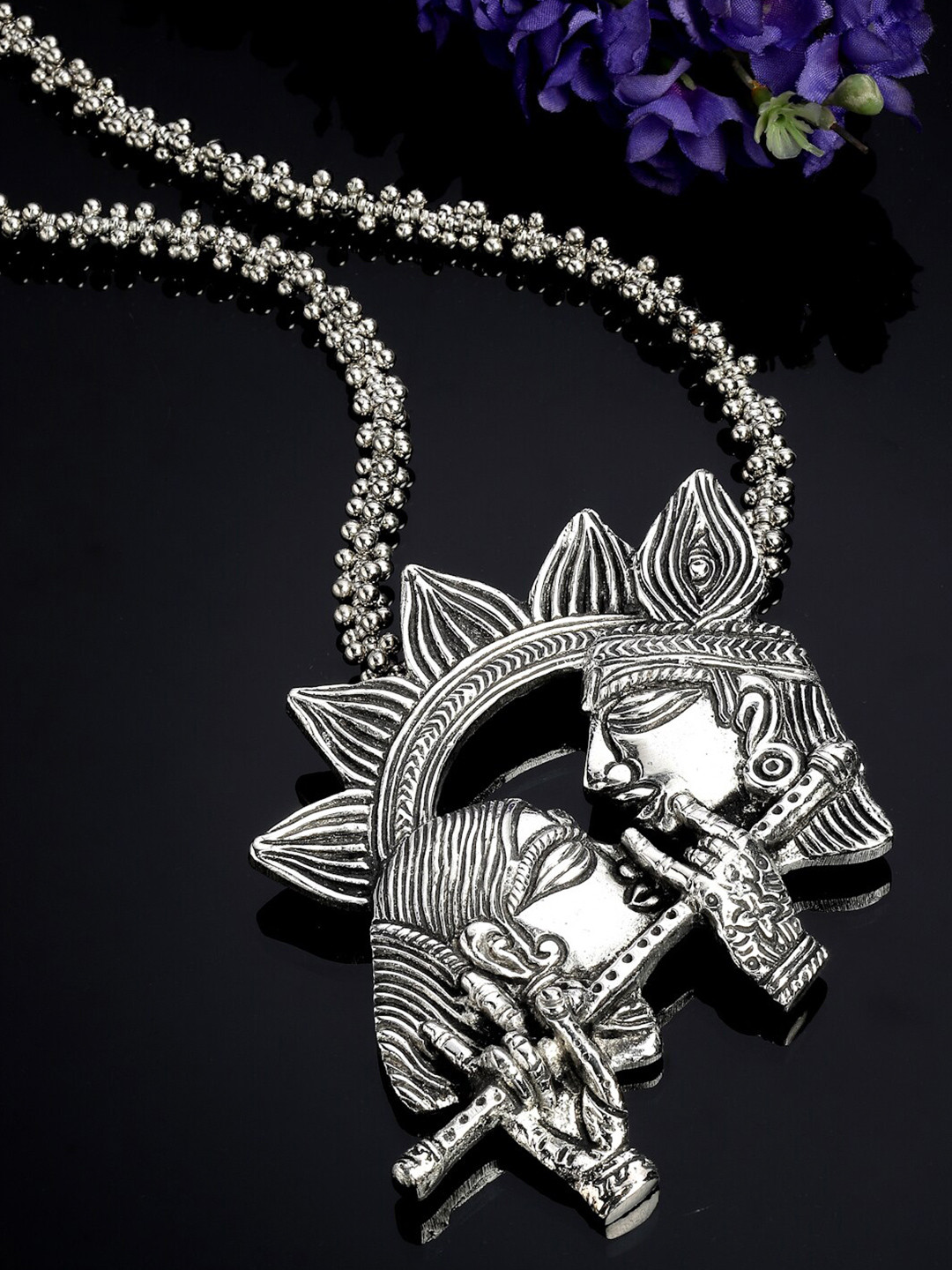 

CHUI MUI Oxidised Artificial Beads Necklace, Silver