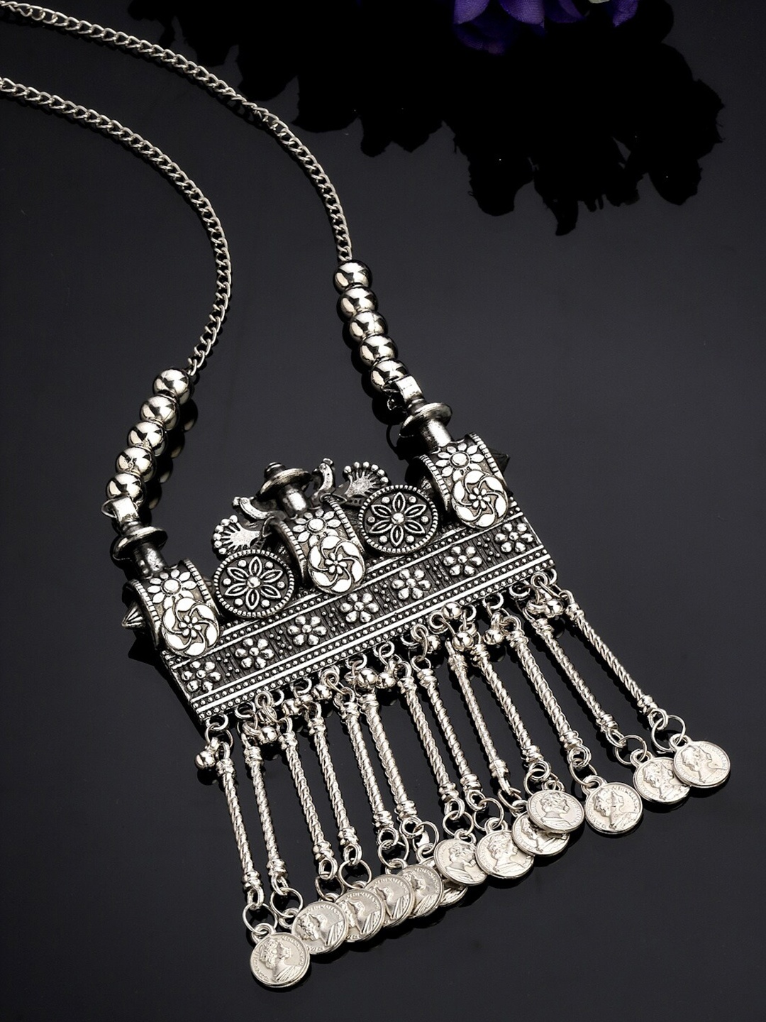 

CHUI MUI Oxidised Artificial Beads Necklace, Silver