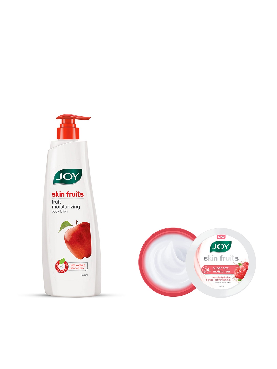 

JOY Set of Skin Fruits Body Lotion - 500 ml & Super Soft Moisturizer - 200 ml, White