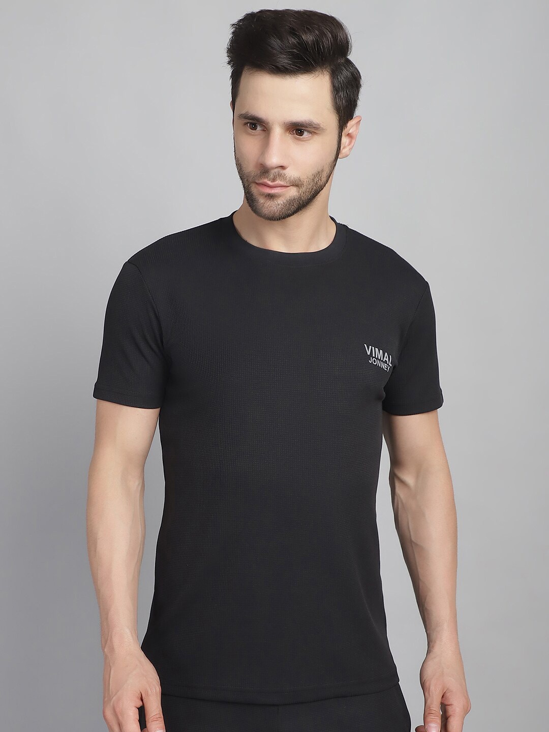

MACK JONNEY Round Neck Short Sleeves T-shirt, Black