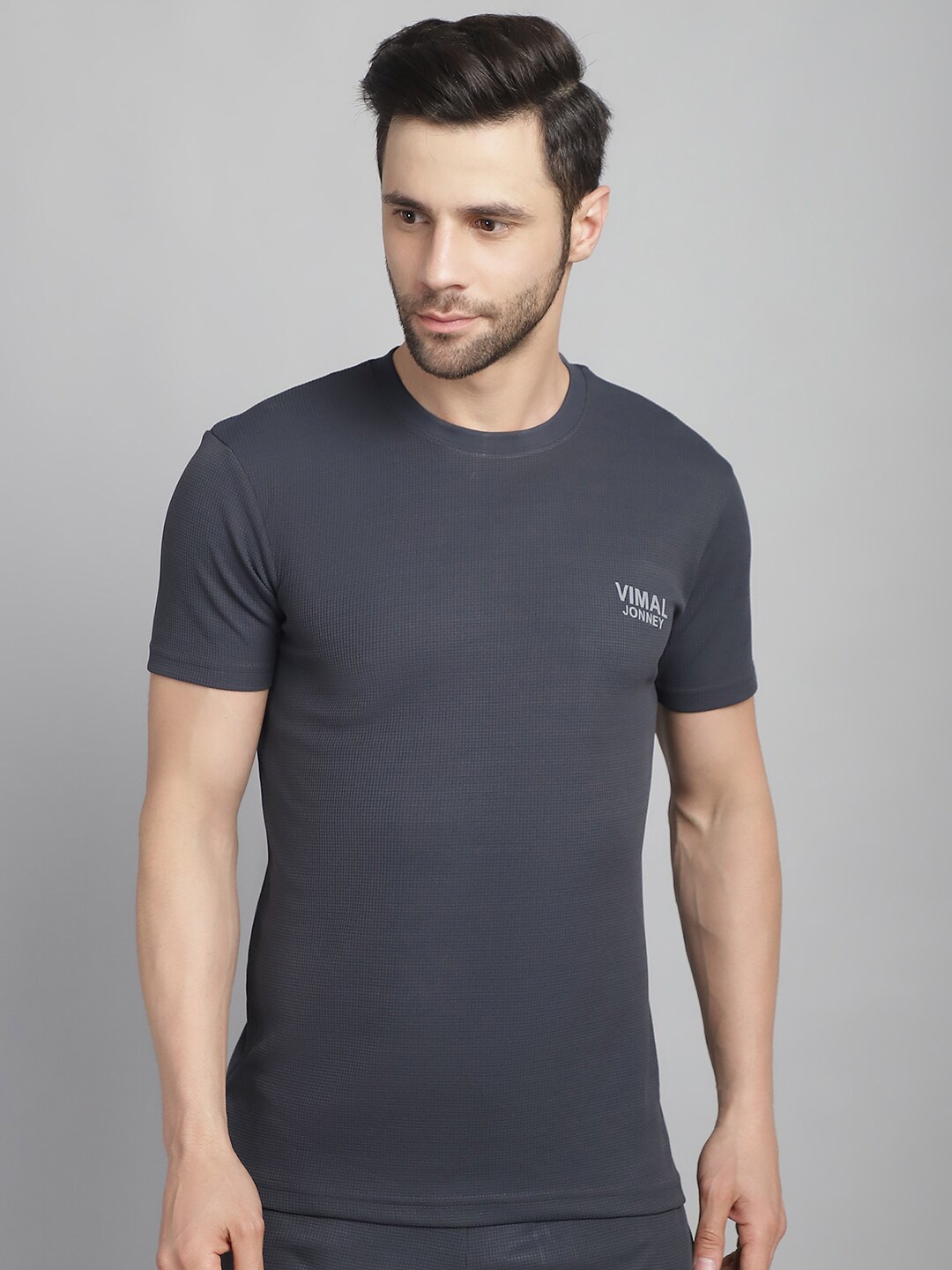 

VIMAL JONNEY Round Neck Short Sleeves T-shirt, Grey