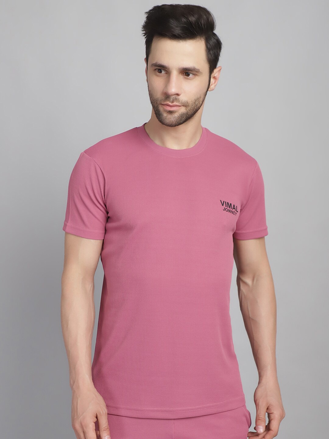 

MACK JONNEY Round Neck Short Sleeves T-shirt, Pink