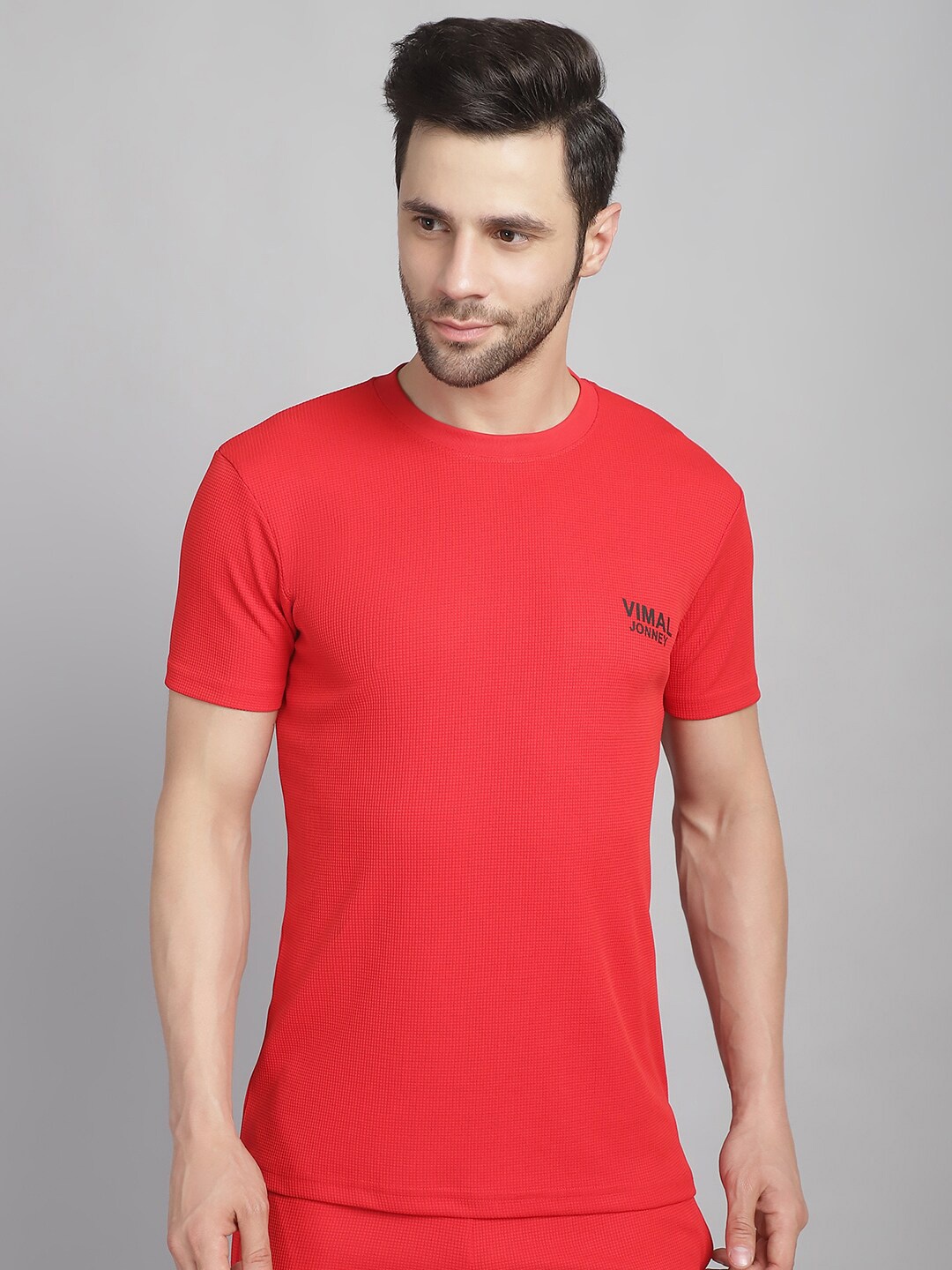 

MACK JONNEY Round Neck Short Sleeves T-shirt, Red