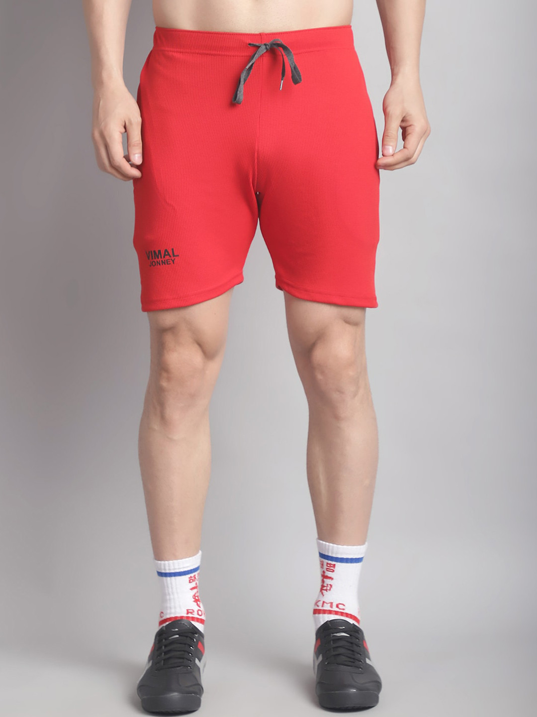 

MACK JONNEY Men Mid-Rise Training or Gym Sports Shorts, Red