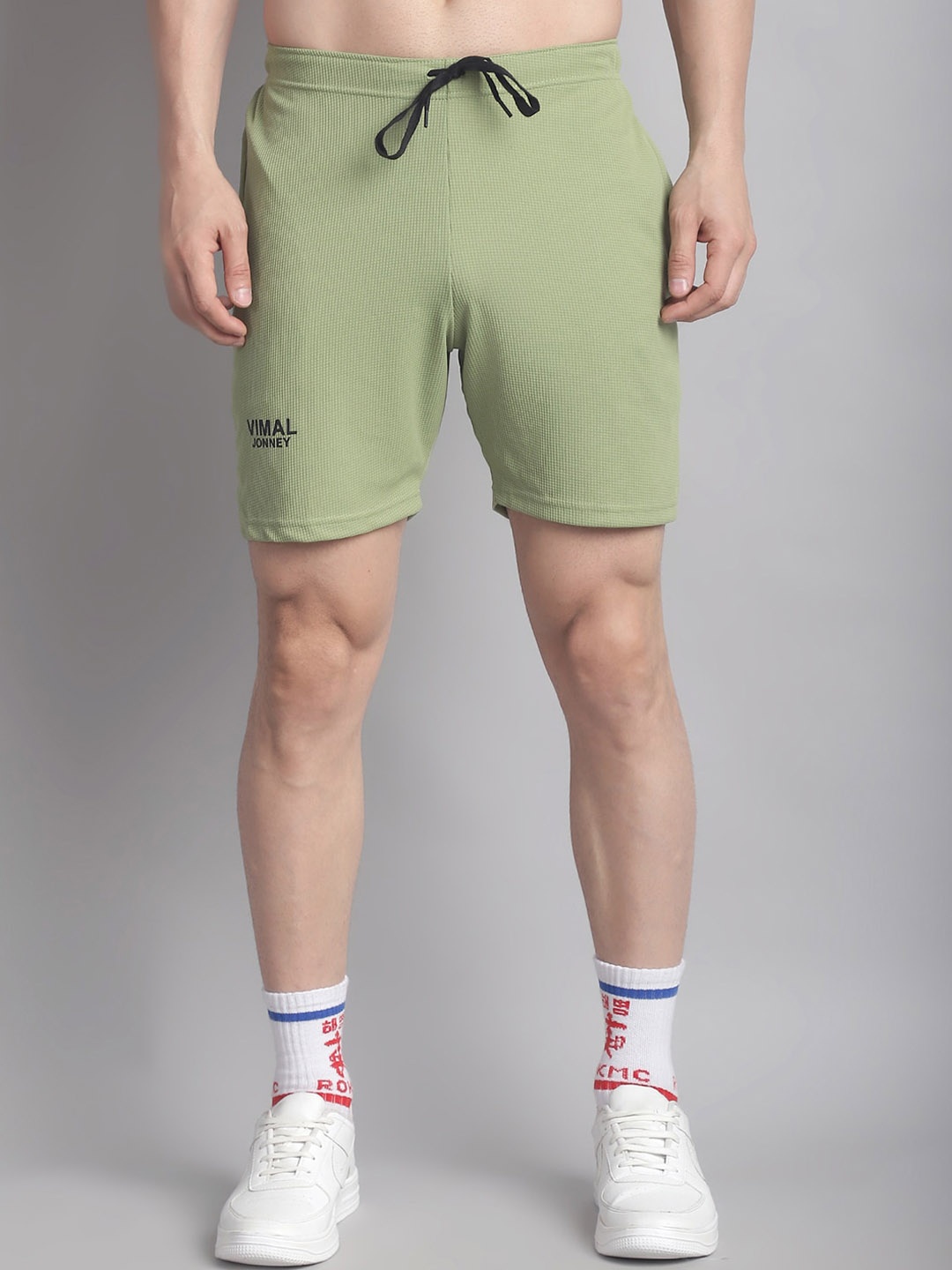 

MACK JONNEY Men Mid-Rise Sports Shorts, Green
