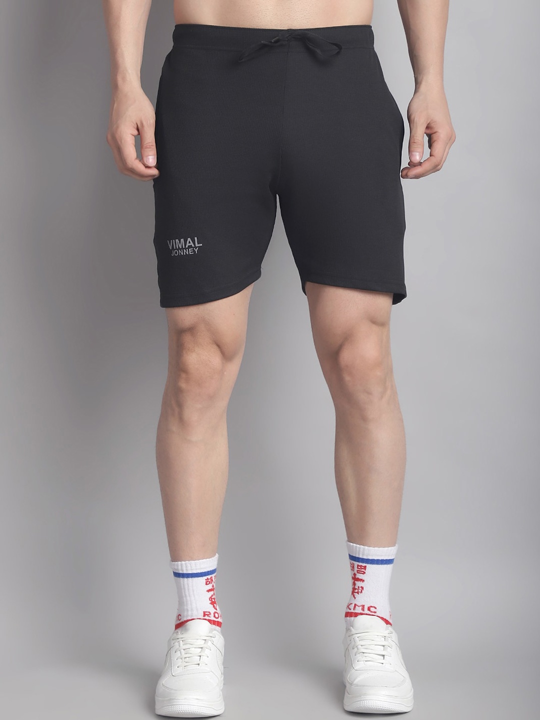 

MACK JONNEY Men Mid-Rise Training or Gym Sports Shorts, Black