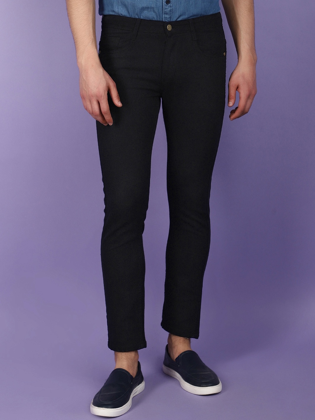 

V-Mart Men Mid-Rise Slim Fit Cotton Jeans, Black