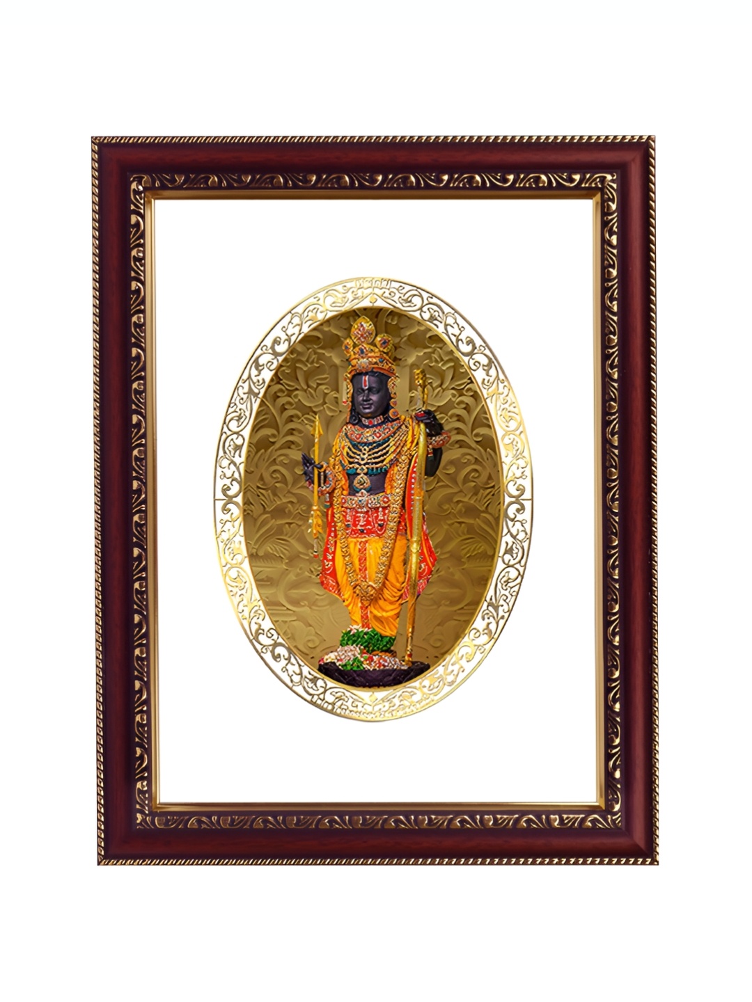 

DIVINITI GoldToned and White 24K Gold Plated Ram Lalla Photo Frame
