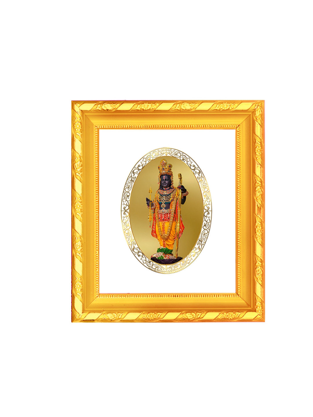 

DIVINITI GoldToned and White 24K Gold Plated Ram Lalla Photo Frame