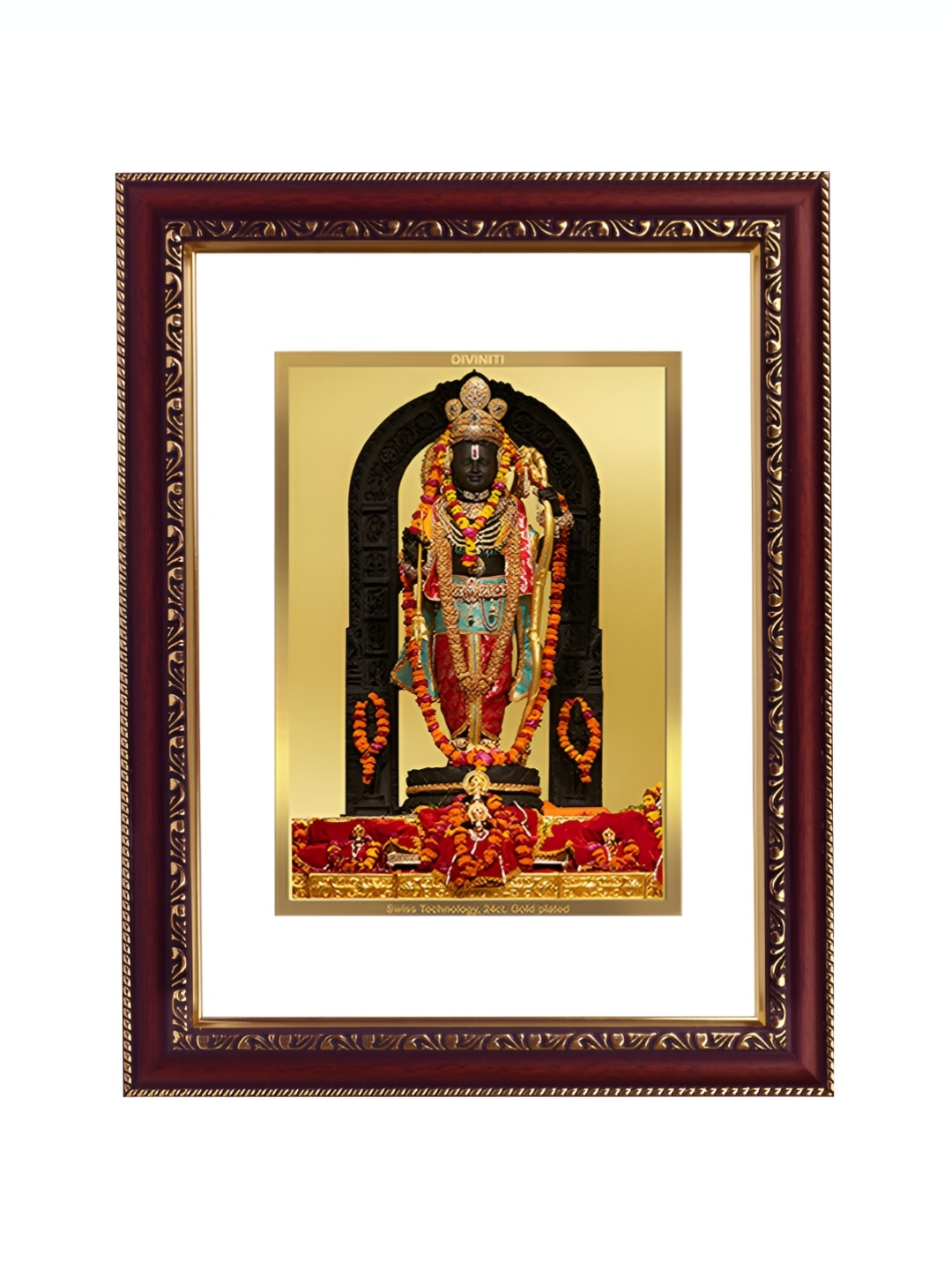 

Diviniti GoldToned and White 24K Gold Plated Ram Lalla Wooden Wall Photo Frames