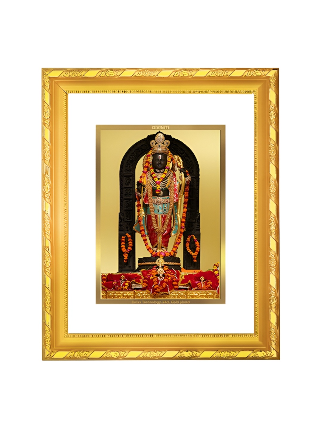 

DIVINITI GoldToned and White 24K Gold-Plated Ram Lalla Photo Frame