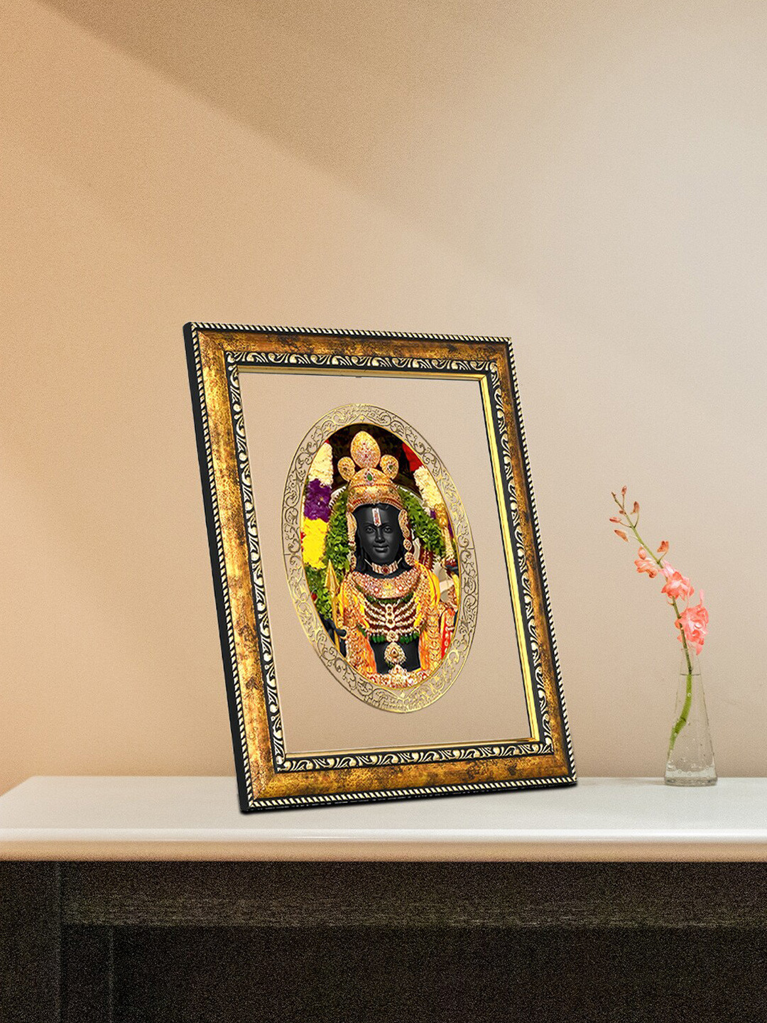 

DIVINITI Gold Toned & Green Wooden Wall Photo Frame