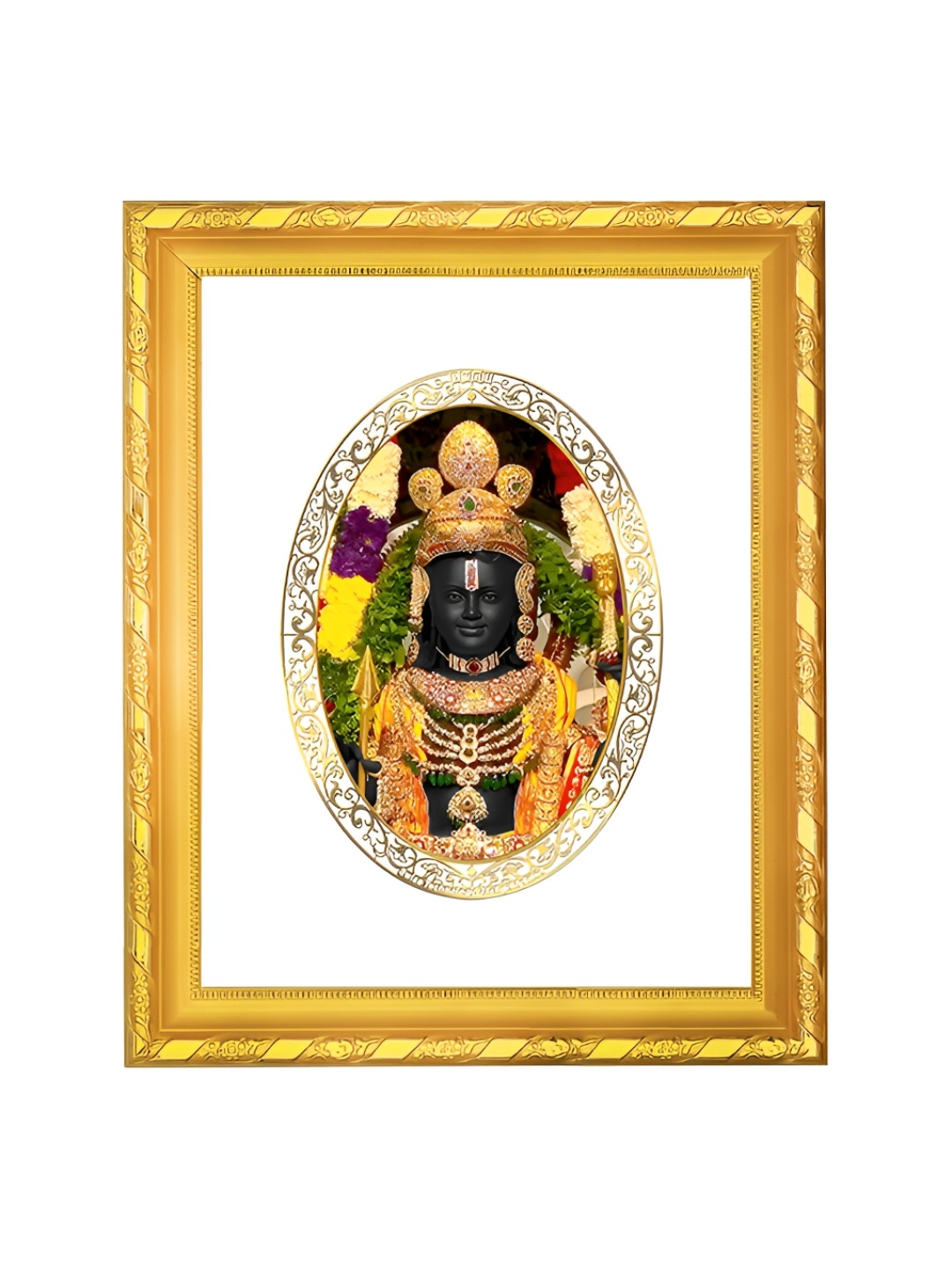 

DIVINITI 24K Gold Plated Ram Lalla Wooden Wall Photo Frame