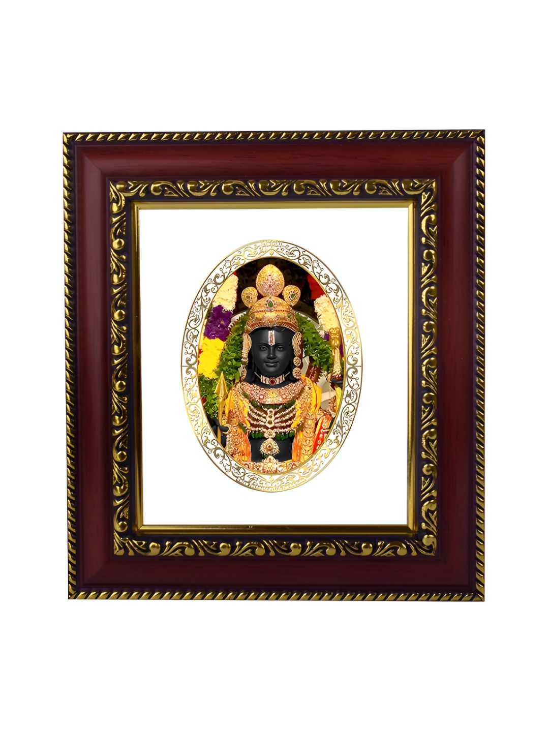 

DIVINITI Gold-Toned and White 24K Gold Plated Ram Lalla Wooden Wall Photo Frames