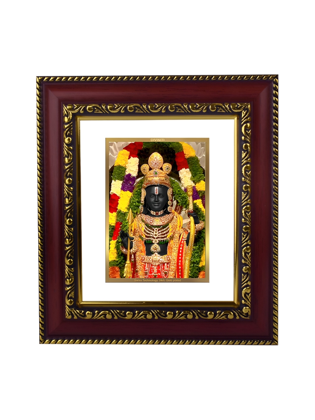 

DIVINITI GoldToned and White 24K Gold Plated Wooden Ram Lalla Wall & Table Photo Frame