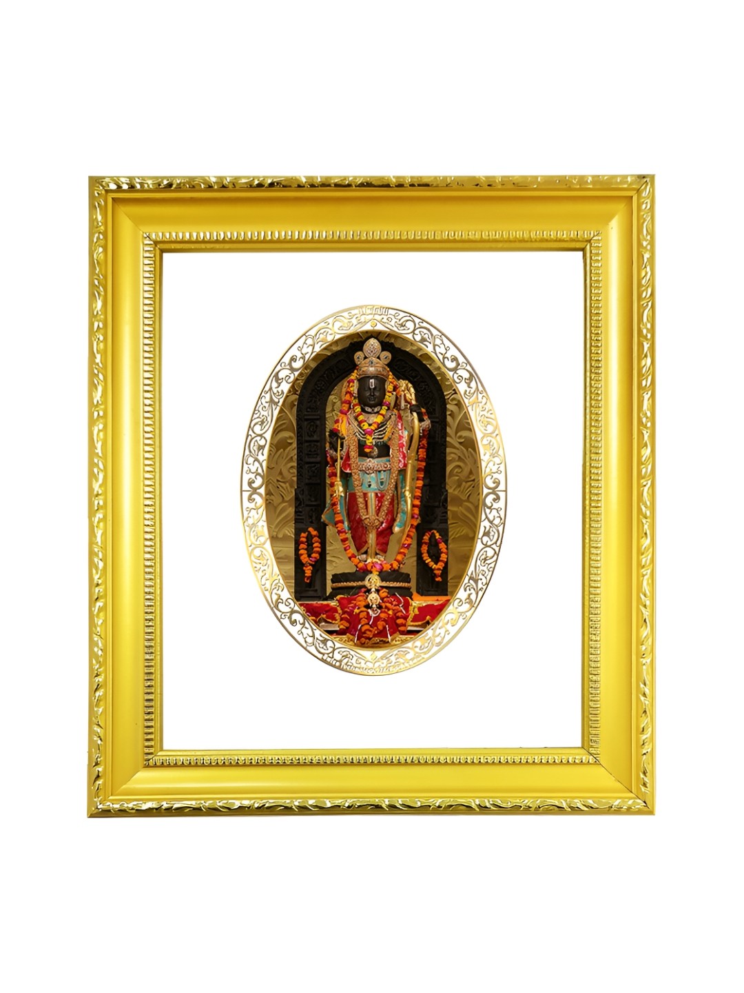 

DIVINITI 24K Gold Plated Ram Lalla Wooden Wall Photo Frame