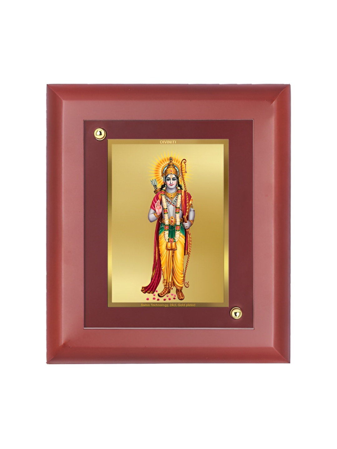 

DIVINITI GoldToned and Maroon 24K Gold Plated Shri Ram Wooden Wall & Table Photo Frame