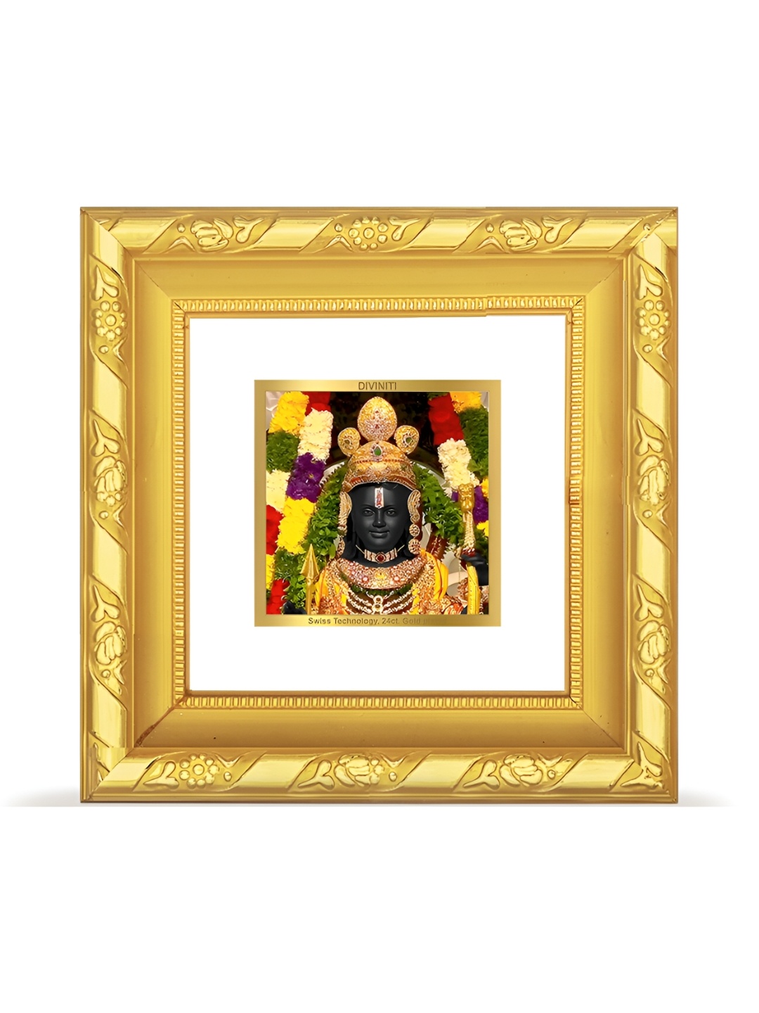 

DIVINITI Gold-Toned 24K Gold Plated Ram Lalla Wooden Table Photo Frames