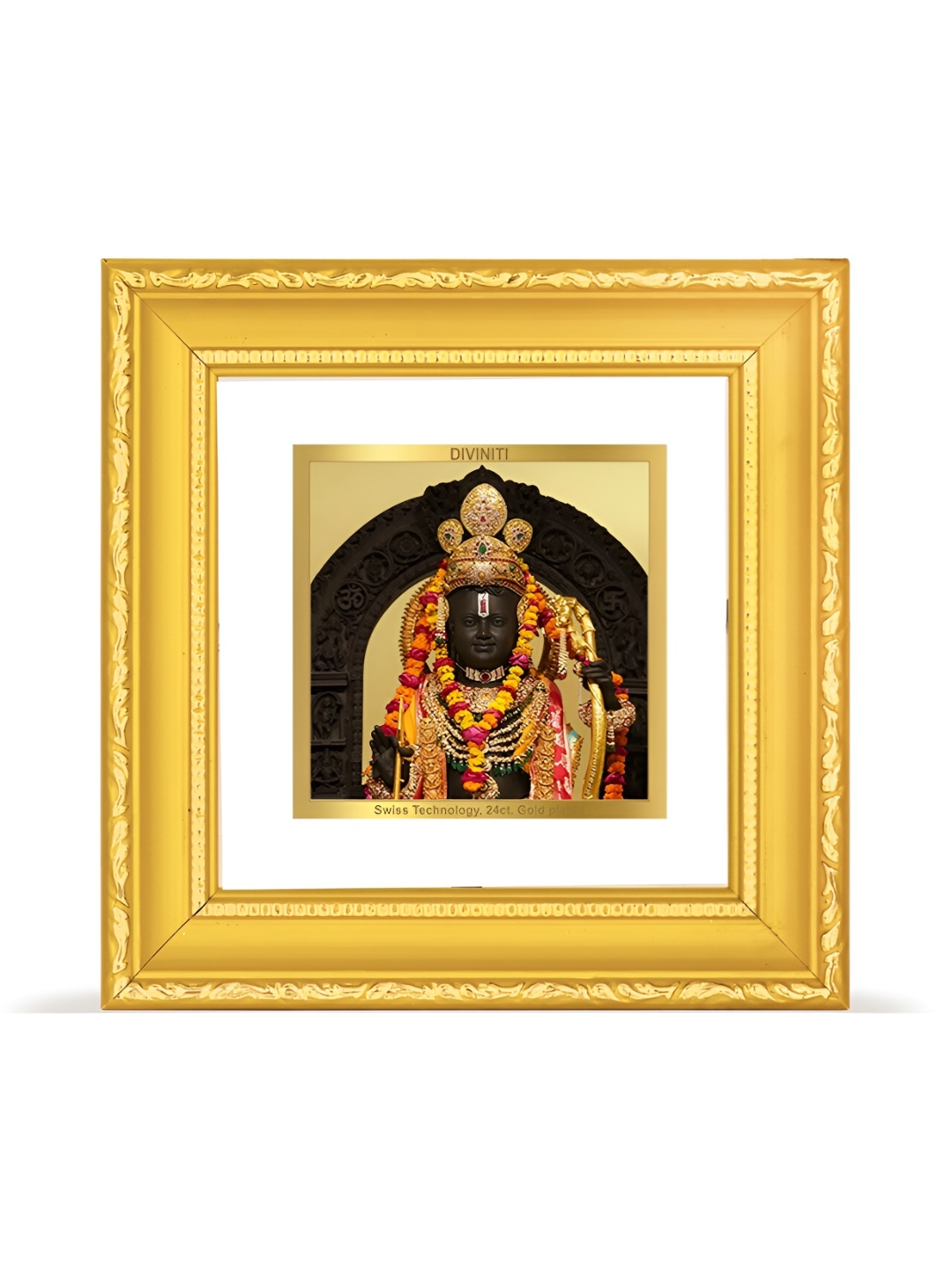 

DIVINITI GoldToned and White 24K Gold-Plated Ram Lalla Photo Frame