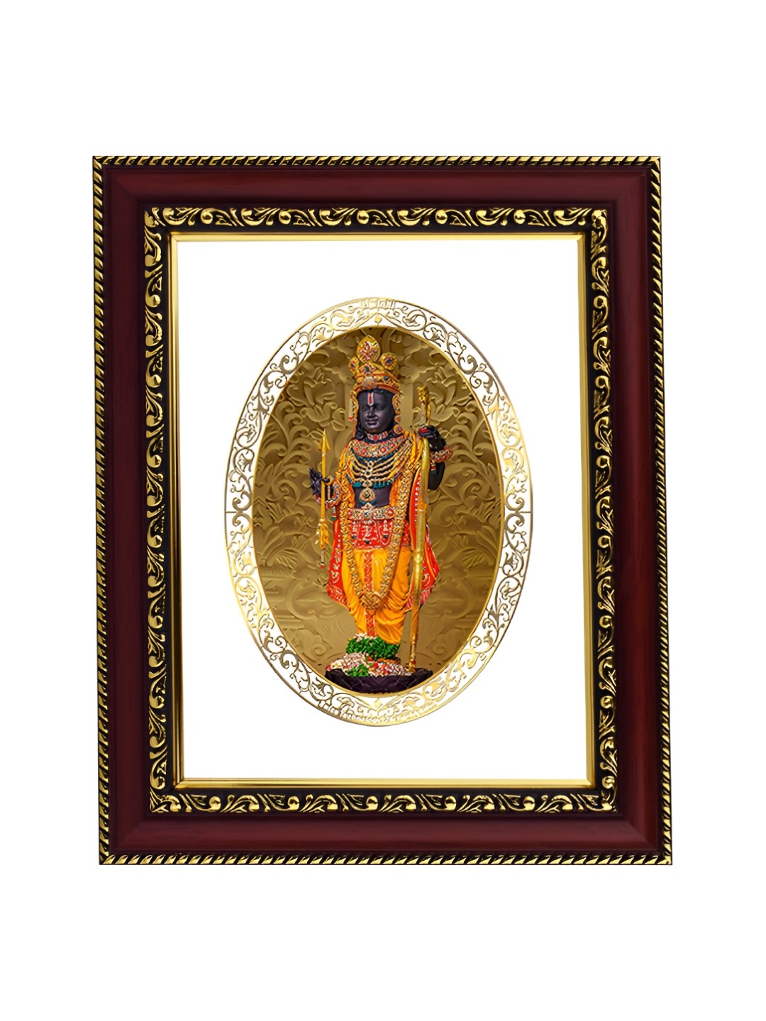 

DIVINITI 24K Gold Plated Ram Lalla Wooden Wall Photo Frames