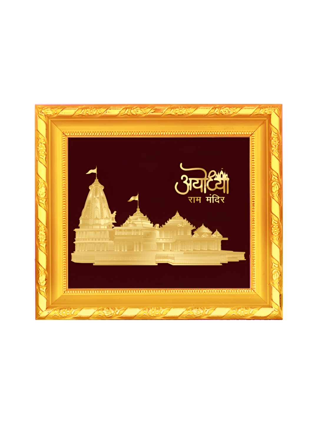 

DIVINITI 24K Gold Plated Ram Mandir Wooden Wall Photo Frames