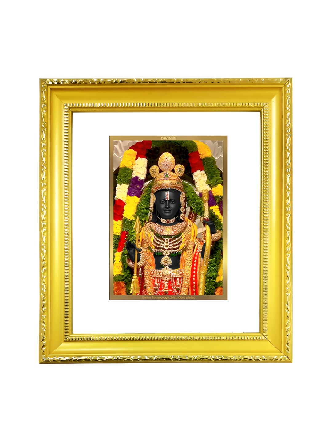 

DIVINITI Gold-Toned 24K Gold Plated Ram Lalla Wooden Wall Photo Frames