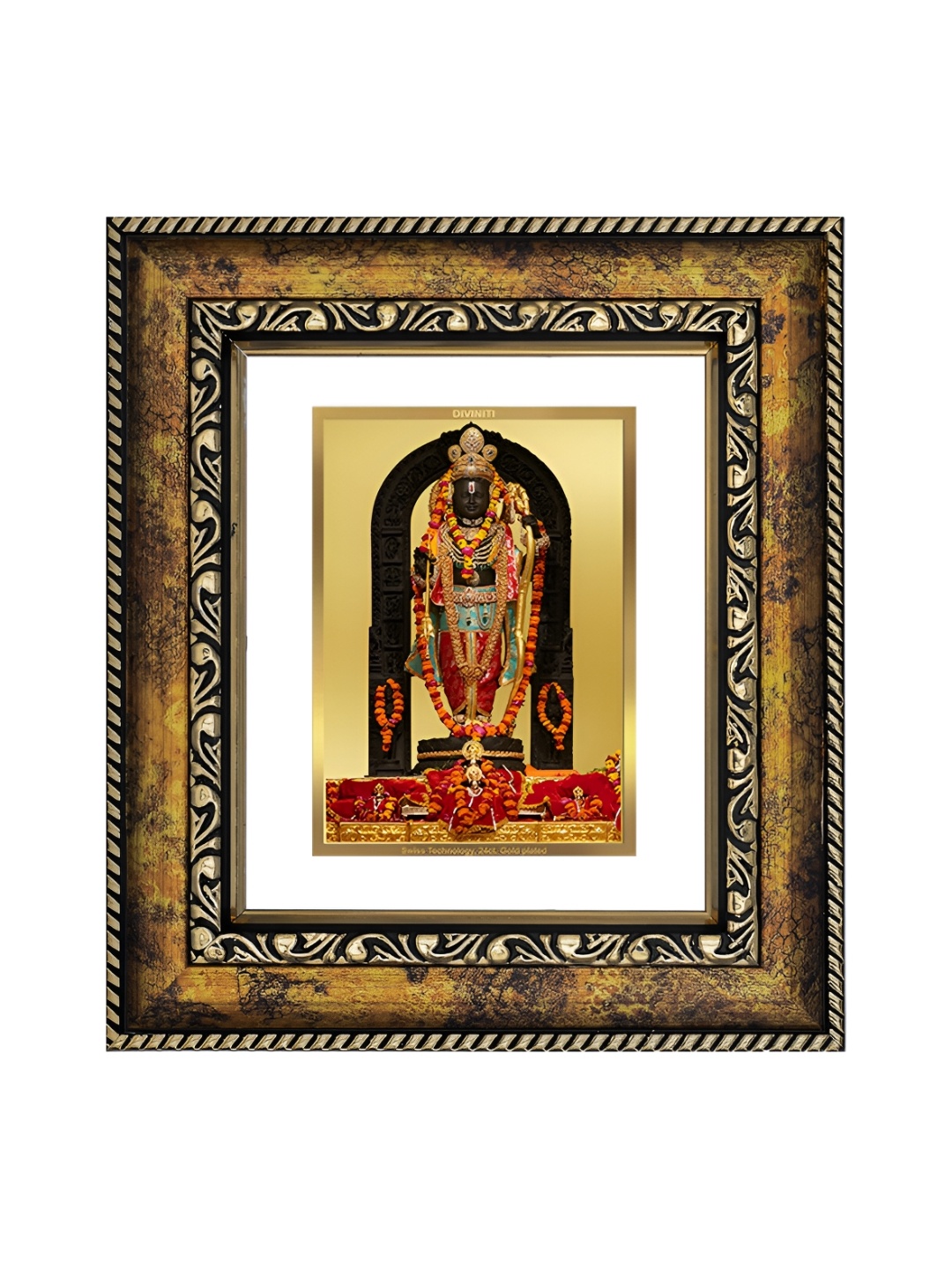 

DIVINITI GoldToned and White 24K Gold-Plated Ram Lalla Photo Frame