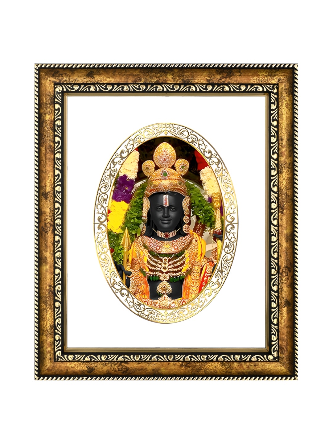 

DIVINITI White and Black 24K Gold-Plated Ram Lalla Photo Frame