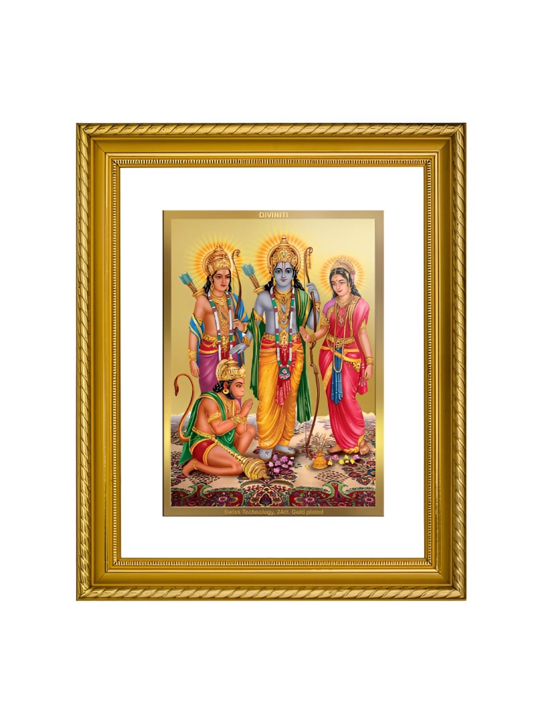 

DIVINITI 24K Gold Plated Ram Darbar Wooden Wall & Table Photo Frame