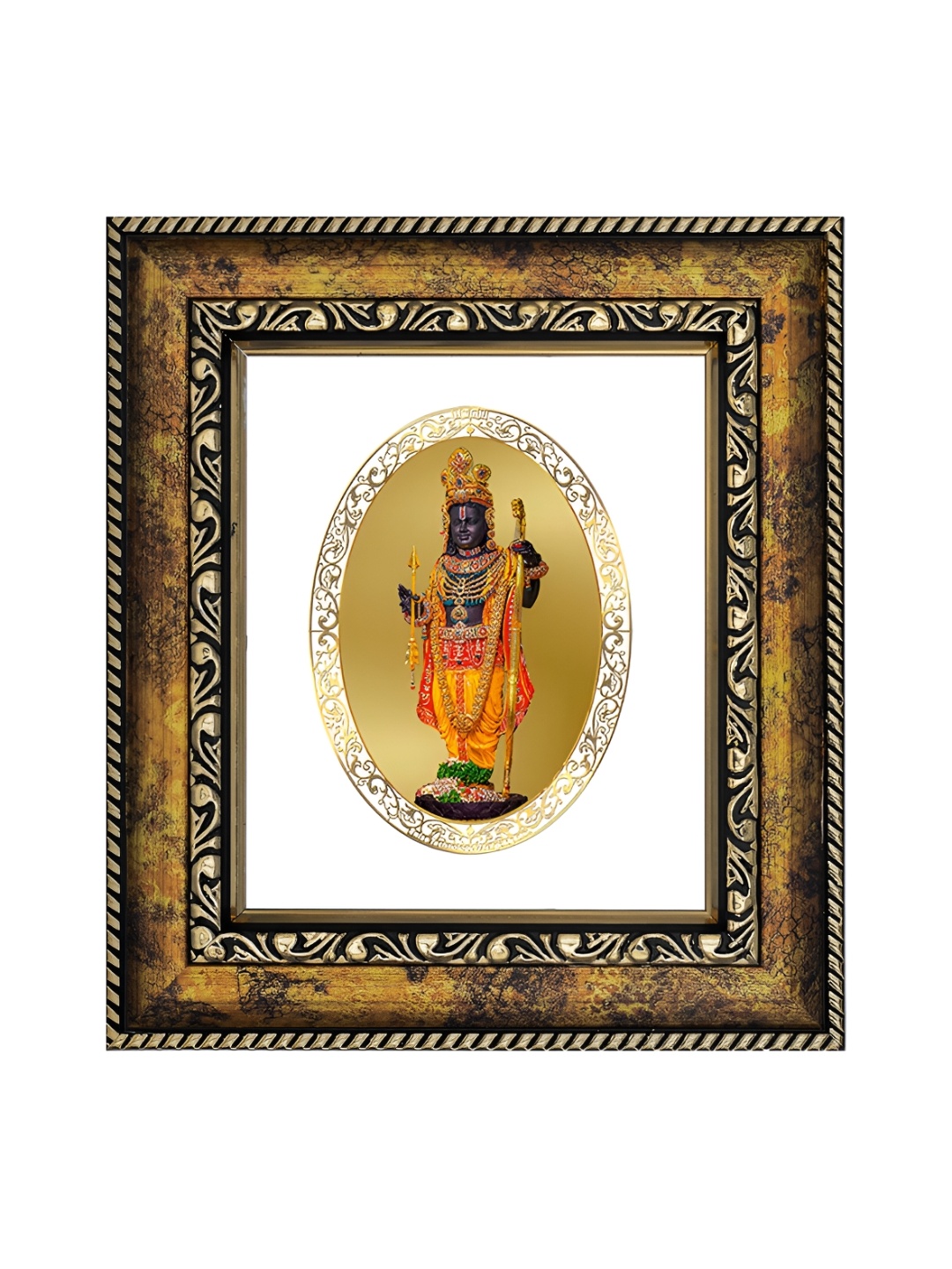 

DIVINITI GoldToned and White 24K Gold-Plated Ram Lalla Photo Frame
