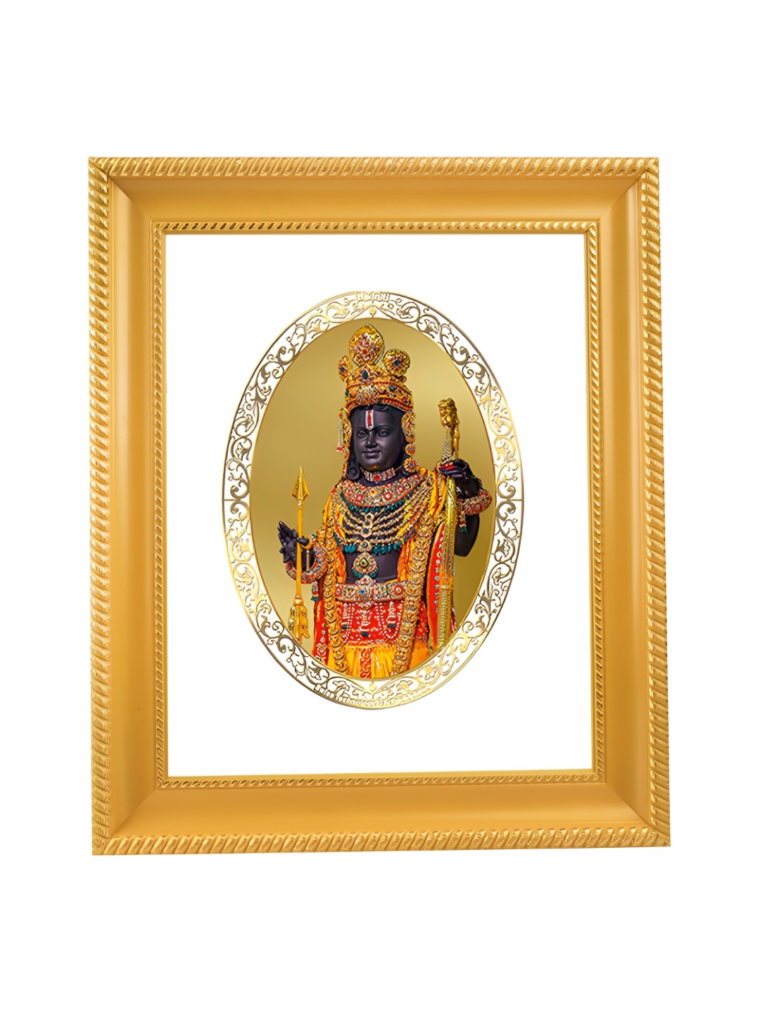 

DIVINITI White and Black 24K Gold-Plated Ram Lalla Photo Frame