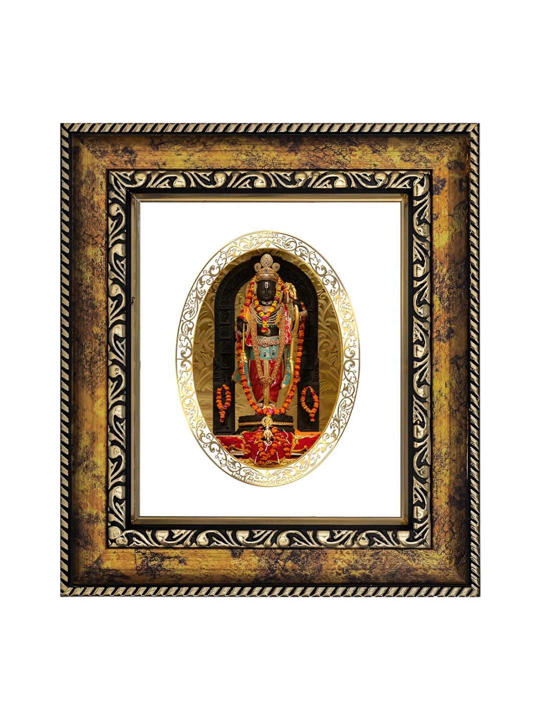 

DIVINITI GoldToned and White 24K Gold-Plated Ram Lalla Photo Frame